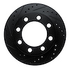 E-Line Drilled & Slotted Black Brake Rotor, 1989-1993 Mopar, Position: Front Left - image 1