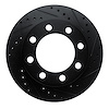 E-Line Drilled & Slotted Black Brake Rotor, 1989-1993 Mopar, Position: Front Right - image 1