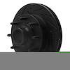 E-Line Drilled & Slotted Black Brake Rotor, 1994-1999 Mopar, Position: Front Left - image 1