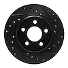 E-Line Drilled & Slotted Black Brake Rotor, 1996-2000 Mopar, Position: Front Right - image 1