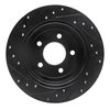 E-Line Drilled & Slotted Black Brake Rotor, 1997-2007 Mopar, Position: Rear Right - image 3