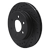 E-Line Drilled & Slotted Black Brake Rotor, 1997-2002 Mopar, Position: Front Left - image 1