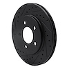 E-Line Drilled & Slotted Black Brake Rotor, 1991-2002 Mopar, Position: Front Left - image 1