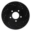 E-Line Drilled & Slotted Black Brake Rotor, 1991-2002 Mopar, Position: Front Left - image 4