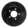 E-Line Drilled & Slotted Black Brake Rotor, 1991-2002 Mopar, Position: Front Right - image 1