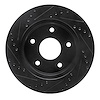 E-Line Drilled & Slotted Black Brake Rotor, 2000-2002 Mopar, Position: Front Right - image 1