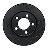 E-Line Drilled & Slotted Black Brake Rotor, 2001-2007 Mopar, Position: Front Right - image 1