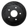 E-Line Drilled & Slotted Black Brake Rotor, 2000-2001 Mopar, Position: Front Right - image 1