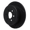 E-Line Drilled & Slotted Black Brake Rotor, 2003-2004 Mopar, Position: Rear Left - image 1