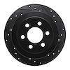 E-Line Drilled & Slotted Black Brake Rotor, 2003-2004 Mopar, Position: Rear Right - image 1