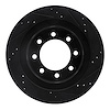 E-Line Drilled & Slotted Black Brake Rotor, 2003-2008 Mopar, Position: Rear Left - image 1