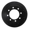 E-Line Drilled & Slotted Black Brake Rotor, 2003-2008 Mopar, Position: Rear Left - image 2