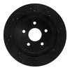 E-Line Drilled & Slotted Black Brake Rotor, 2004-2006 Mopar, Position: Rear Left - image 2