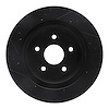 E-Line Drilled & Slotted Black Brake Rotor, 2004-2006 Mopar, Position: Rear Right - image 1