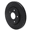 E-Line Drilled & Slotted Black Brake Rotor, 2008-2016 Fits Multiple Makes/Models, Position: Front Left - image 1