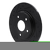 E-Line Drilled & Slotted Black Brake Rotor, 2008-2016 Fits Multiple Makes/Models, Position: Rear Left - image 1