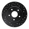 E-Line Drilled & Slotted Black Brake Rotor, 2008-2016 Fits Multiple Makes/Models, Position: Rear Right - image 1