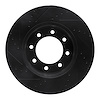 E-Line Drilled & Slotted Black Brake Rotor, Fits Select Mopar, Position: Front Right