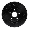 E-Line Drilled & Slotted Black Brake Rotor, Fits Select Fits Multiple Makes/Models, Position: Front Left
