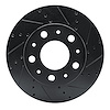 E-Line Drilled & Slotted Black Brake Rotor, Fits Select Mopar, Position: Front Right - image 1