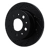 E-Line Drilled & Slotted Black Brake Rotor, 2014-2021 Mopar, Position: Rear Left - image 1
