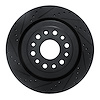 E-Line Drilled & Slotted Black Brake Rotor, Fits Select Mopar, Position: Rear Left - image 1