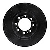 E-Line Drilled & Slotted Black Brake Rotor, Fits Select Mopar, Position: Rear Right