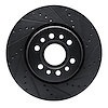 E-Line Drilled & Slotted Black Brake Rotor, Fits Select Mopar, Position: Front Right - image 1