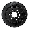 E-Line Drilled & Slotted Black Brake Rotor, Fits Select Mopar, Position: Rear Left
