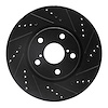 E-Line Drilled & Slotted Black Brake Rotor, Fits Select Mopar, Position: Left Front - image 1