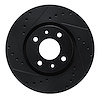 E-Line Drilled & Slotted Black Brake Rotor, 1988-1989 Mopar, Position: Front Left - image 1