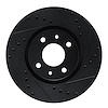 E-Line Drilled & Slotted Black Brake Rotor, 1988-1989 Mopar, Position: Front Right - image 1