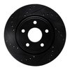 E-Line Drilled & Slotted Black Brake Rotor, 2005-2010 Mopar, Position: Front Left - image 2