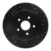 E-Line Drilled & Slotted Black Brake Rotor, 2005-2010 Mopar, Position: Rear Left - image 3