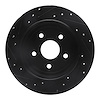 E-Line Drilled & Slotted Black Brake Rotor, 2005-2010 Mopar, Position: Rear Right - image 1