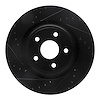 E-Line Drilled & Slotted Black Brake Rotor, 2006-2010 Mopar, Position: Front Left - image 1