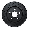 E-Line Drilled & Slotted Black Brake Rotor, Fits Select Mopar, Position: Front Left - image 1