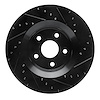 E-Line Drilled & Slotted Black Brake Rotor, Fits Select Mopar, Position: Front Left - image 1