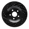 E-Line Drilled & Slotted Black Brake Rotor, Fits Select Mopar, Position: Front Right - image 1