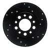 E-Line Drilled & Slotted Black Brake Rotor, Fits Select Mopar, Position: Rear Right