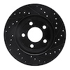 E-Line Drilled & Slotted Black Brake Rotor, 1980-1989 Mopar, Position: Front Left - image 1
