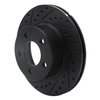 E-Line Drilled & Slotted Black Brake Rotor, 1980-1989 Mopar, Position: Front Left - image 3