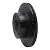 E-Line Drilled & Slotted Black Brake Rotor, 1980-1989 Mopar, Position: Front Right - image 1
