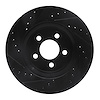 E-Line Drilled & Slotted Black Brake Rotor, 2007-2012 Mopar, Position: Front Right - image 1