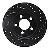 E-Line Drilled & Slotted Black Brake Rotor, 1990-1999 Mopar, Position: Front Left - image 1