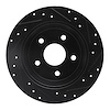 E-Line Drilled & Slotted Black Brake Rotor, 1999-2004 Mopar, Position: Rear Left - image 1