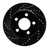 E-Line Drilled & Slotted Black Brake Rotor, 1999-2006 Mopar, Position: Front Left - image 1