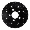 E-Line Drilled & Slotted Black Brake Rotor, 2002-2007 Mopar, Position: Front Left - image 1