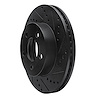 E-Line Drilled & Slotted Black Brake Rotor, 2002-2007 Mopar, Position: Front Right - image 1