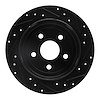E-Line Drilled & Slotted Black Brake Rotor, 2007-2018 Mopar, Position: Rear Left - image 1